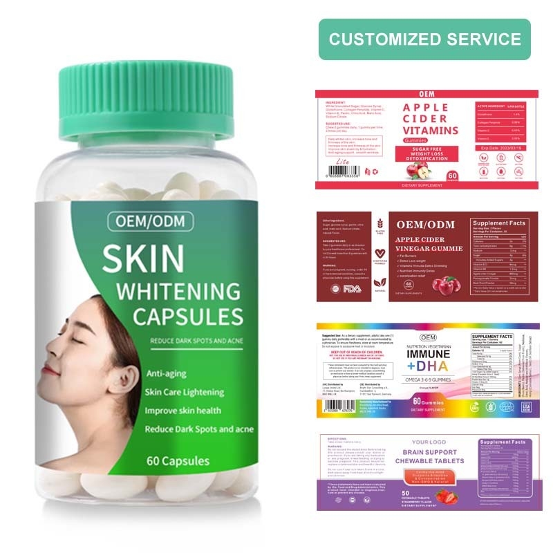La peau anti-vieillissement blanchissant le supplément de glutathion de collagène de capsules pour réduisent les taches brunes et l'acné