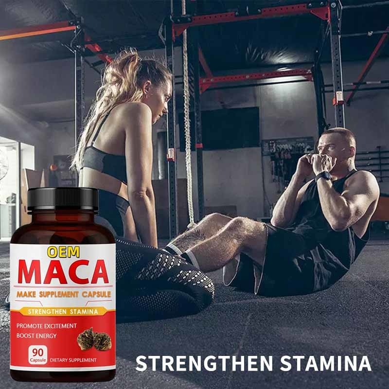 Produit de marque privée Aphrodisiaque Supplément de racine de maca noire Capsules de maca biologiques pour hommes