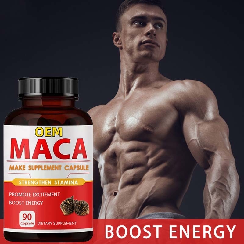 Produit de marque privée Aphrodisiaque Supplément de racine de maca noire Capsules de maca biologiques pour hommes
