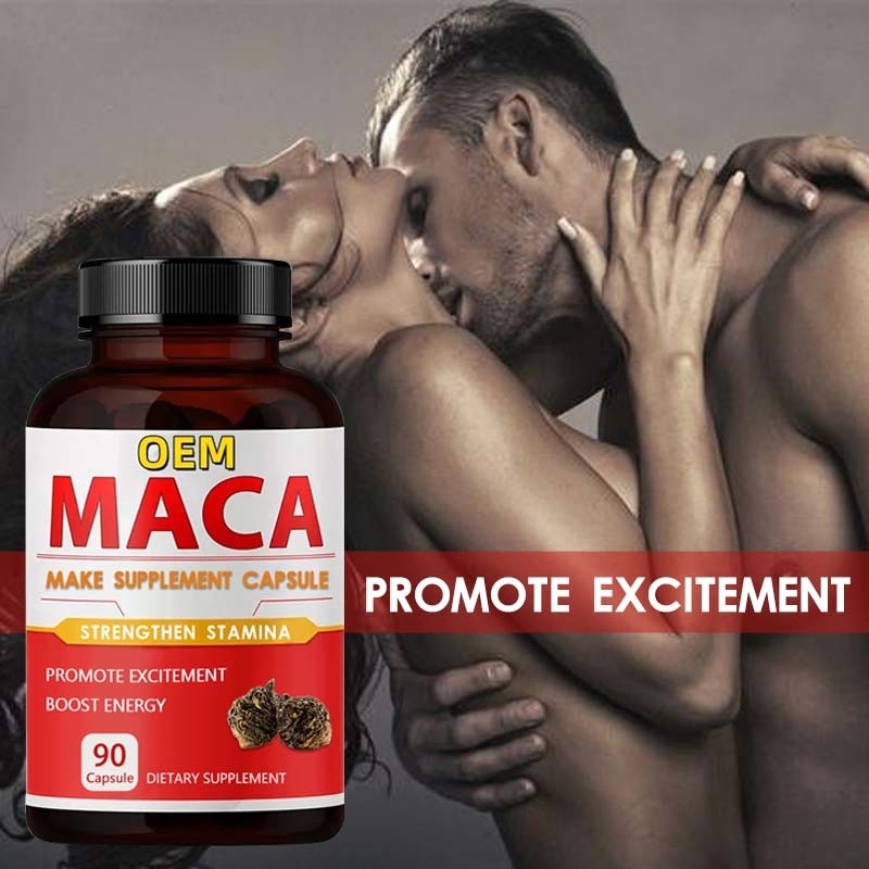 Produit de marque privée Aphrodisiaque Supplément de racine de maca noire Capsules de maca biologiques pour hommes