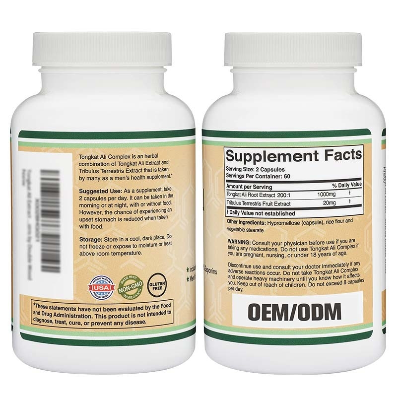 L'hormone de fines herbes capsule le supplément Tongkat Ali Extract With Tribulus Terrestris de la santé des hommes