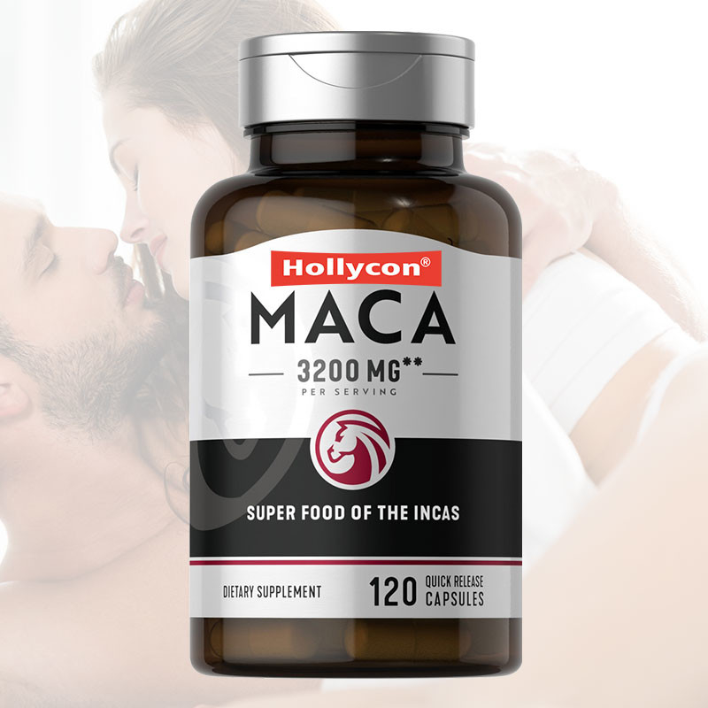 l'équilibre hormonal jaune rouge de noir de supplément de racine de 3200mg Maca améliore des capsules de racine de Maca de foyer d'humeur