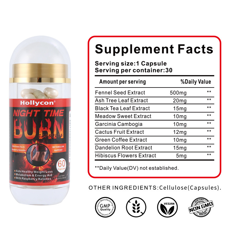 Les soins de santé de marque de distributeur complètent capsules de brûlure de nuit de perte de poids de soutien d'OEM de grosses