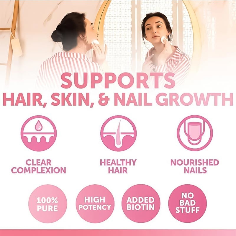 La croissance naturelle de cheveux de Gummies de biotine de vitamine pour la peau de cheveux cloue des vitamines Gummies de biotine
