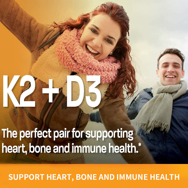 Vitamine faite sur commande D3 Gummies 5000 unités internationales avec K2 100 le magnétocardiogramme Softgels 2 à 1 coeur immunisé de soutien