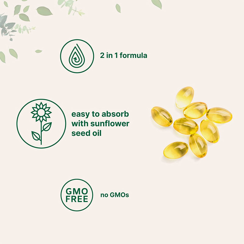 Vitamine faite sur commande D3 Gummies 5000 unités internationales avec K2 100 le magnétocardiogramme Softgels 2 à 1 coeur immunisé de soutien