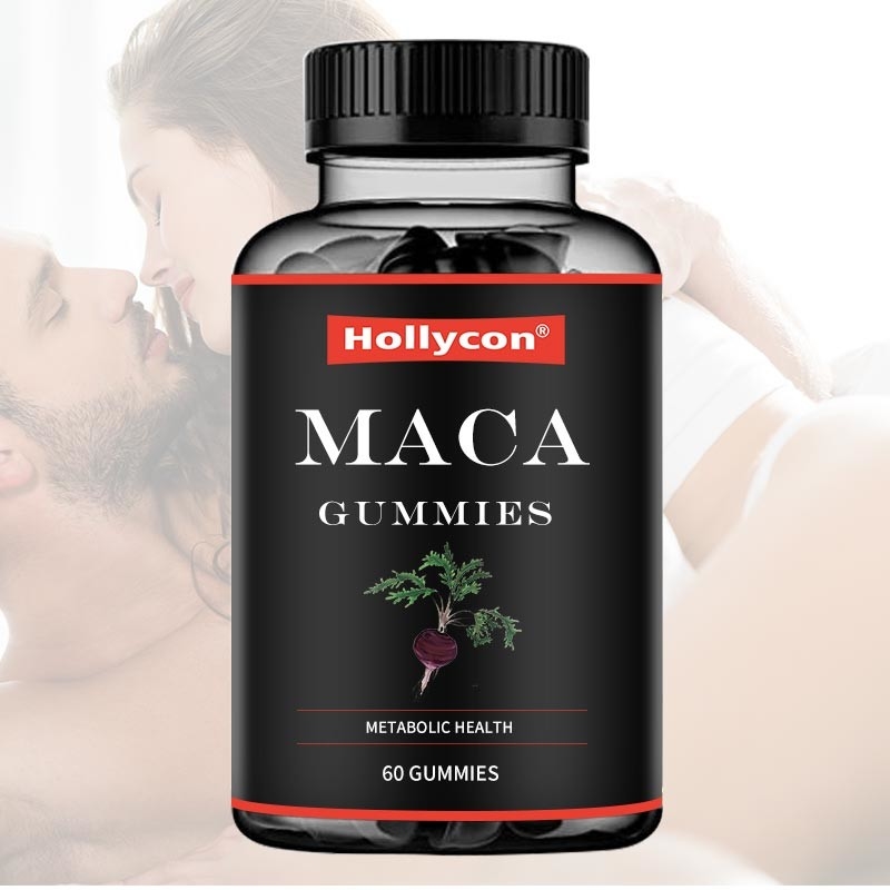 Le bilan énergétique hormonal jaune rouge de soutien de noir de Gummies de racine d'ODM Maca améliore le foyer d'humeur