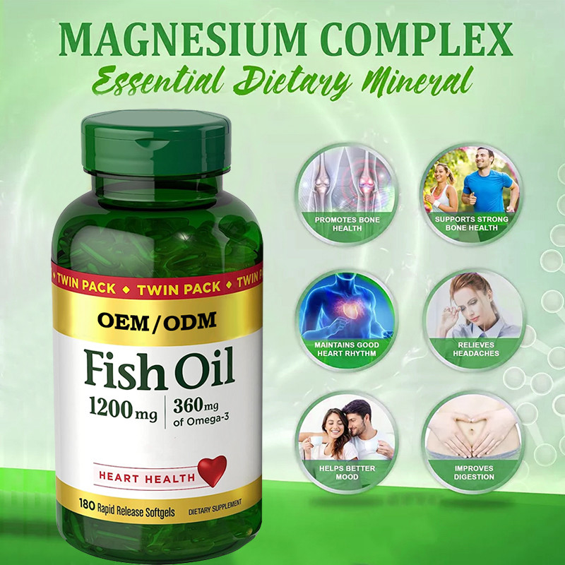 l'huile de poisson 1200Mg soutient la santé de coeur avec la libération Softgels d'Omega 3 EPA DHA