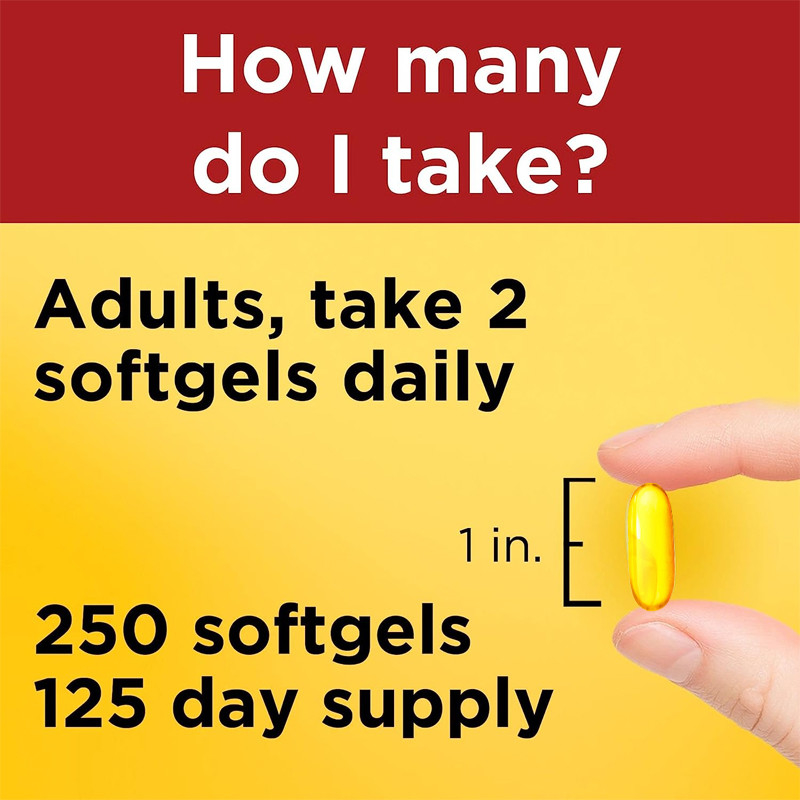 huile de poisson de 1000Mg Softgels Omega 3 pour le supplément sain 250 Softgels de soutien de coeur approvisionnement de 125 jours