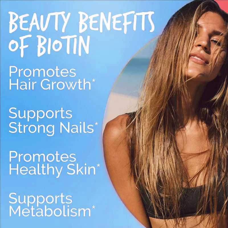 Compte de magnétocardiogramme Softgels 100 de la recroissance 10000 de peau et d'ongles de cheveux de Gummies de vitamine de biotine de soins de la peau d'OEM