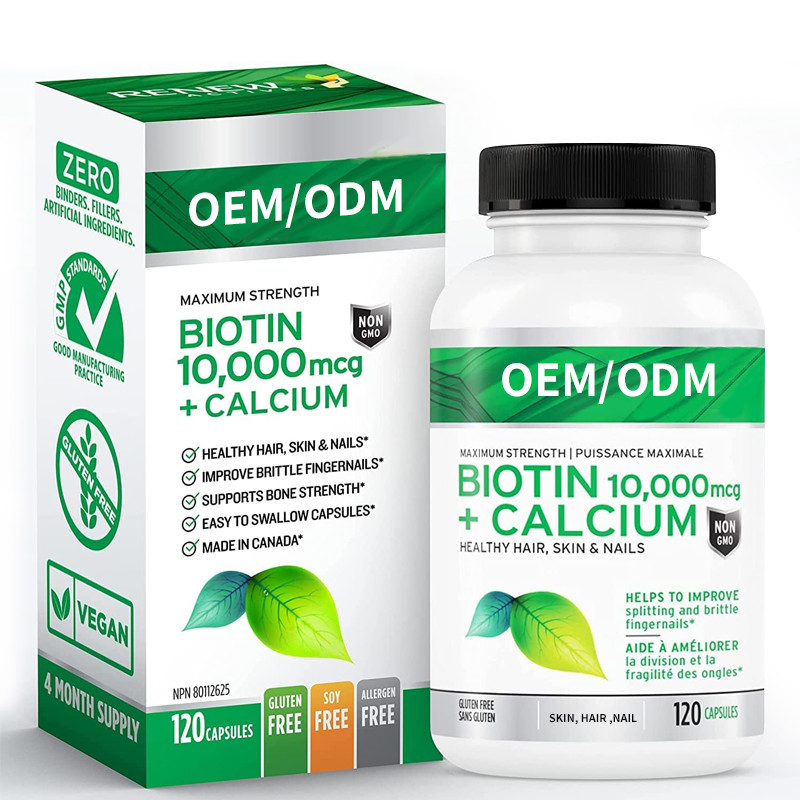 Le supplément efficace de biotine du calcium 10000mcg pour la peau saine de cheveux cloue des dents plus fortes de joints d'os
