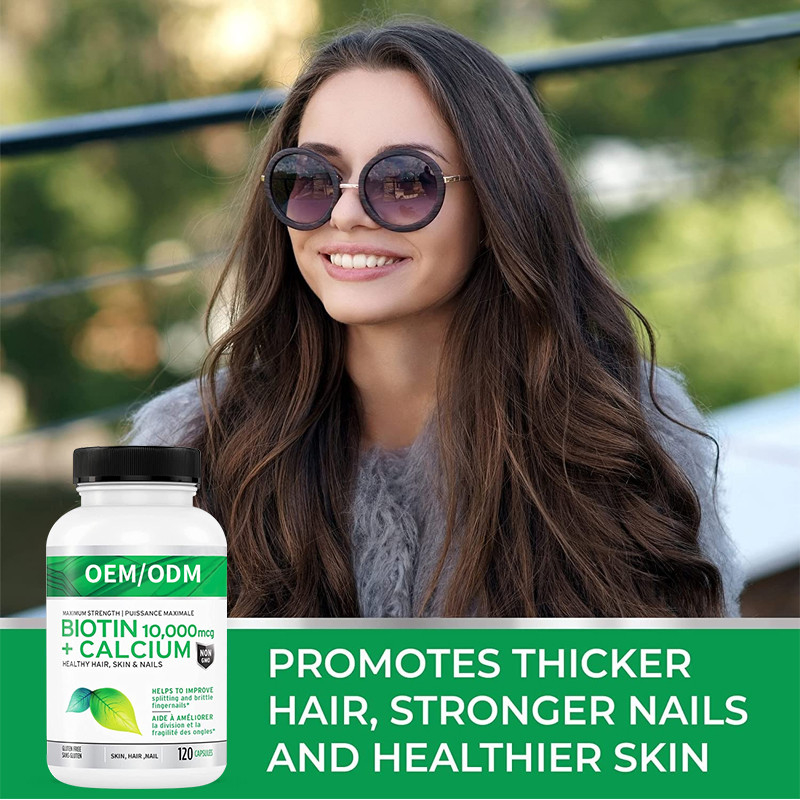 Le supplément efficace de biotine du calcium 10000mcg pour la peau saine de cheveux cloue des dents plus fortes de joints d'os