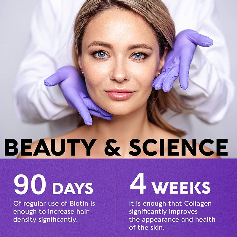 25000 ongles de peau de cheveux de pilules de vitamine de biotine de magnétocardiogramme pour les comprimés de cheveux de feme de la santé 60pcs des femmes