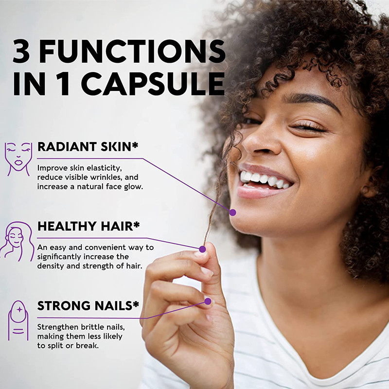 25000 ongles de peau de cheveux de pilules de vitamine de biotine de magnétocardiogramme pour les comprimés de cheveux de feme de la santé 60pcs des femmes