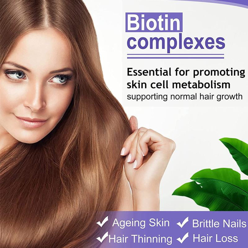 25000 ongles de peau de cheveux de pilules de vitamine de biotine de magnétocardiogramme pour les comprimés de cheveux de feme de la santé 60pcs des femmes