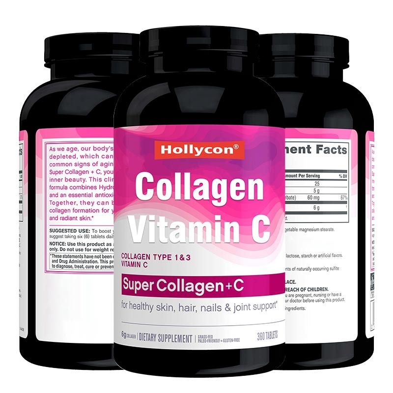 Le collagène complète les Tablettes organiques de vitamine C de soutien de peau et d'ongle de cheveux d'OEM