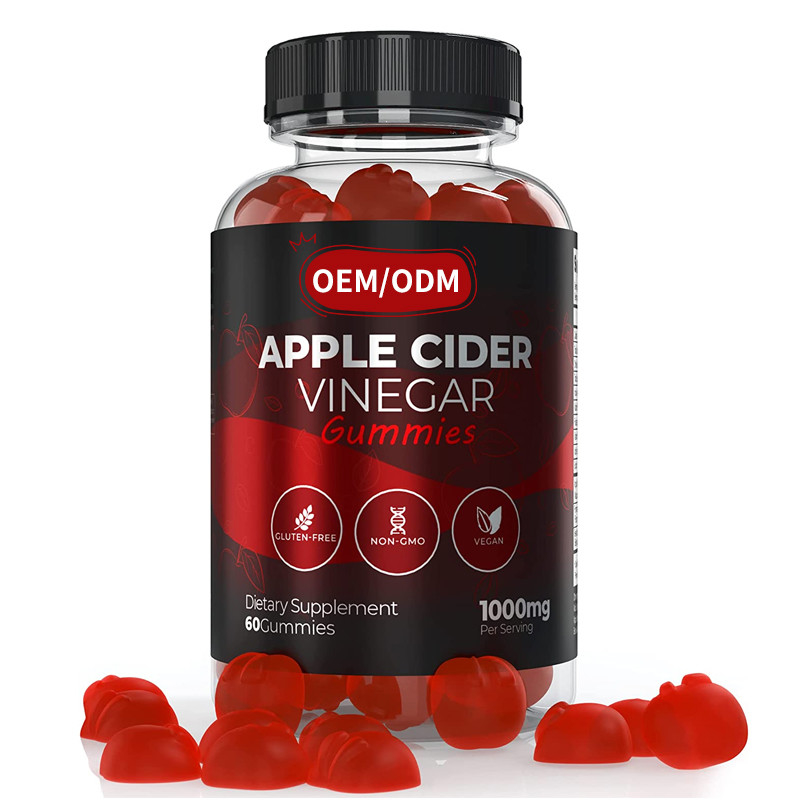 OEM ACV Perdre du poids Gestion des vitamines Sans gluten Vegan Non OGM Perte de poids rapide Les gommes de vinaigre de cidre de pomme