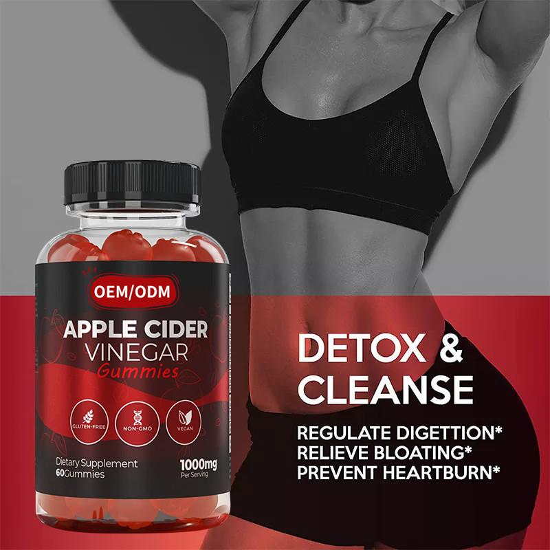 OEM ACV Perdre du poids Gestion des vitamines Sans gluten Vegan Non OGM Perte de poids rapide Les gommes de vinaigre de cidre de pomme