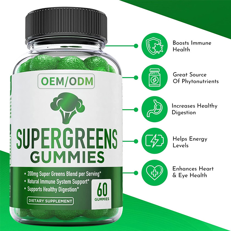 L'usine essentielle de vitamines et de minerais de vitamine gommeuse verte superbe a basé le supplément diététique de soutien immunisé