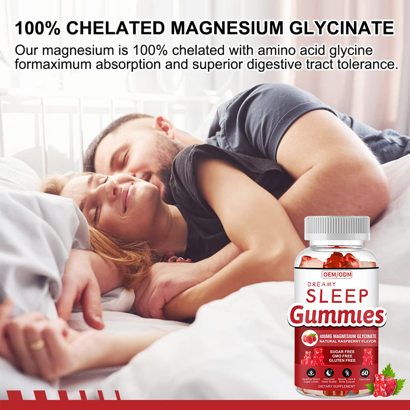 Le sommeil libre de soutien de Gummies de vitamine de Melatonin de gluten détendent l'extrait de baume de citron de magnésium de la vitamine D de Melatonin