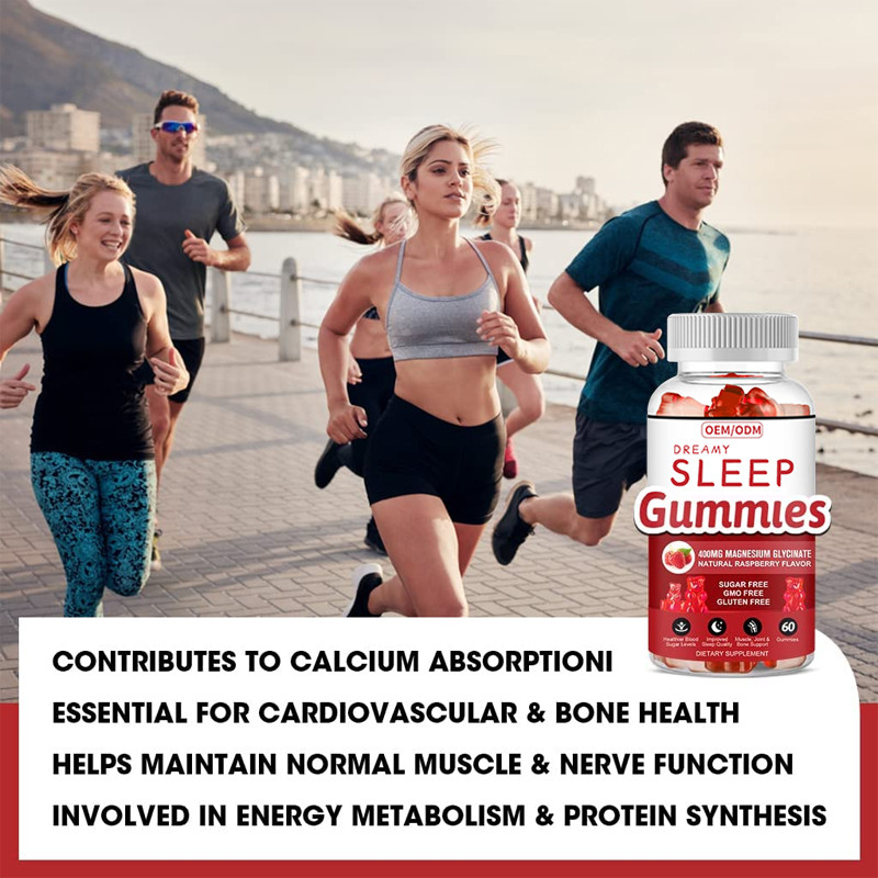 Le sommeil libre de soutien de Gummies de vitamine de Melatonin de gluten détendent l'extrait de baume de citron de magnésium de la vitamine D de Melatonin