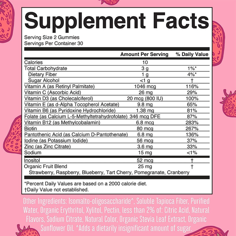 Vitamines du Multivitamin des femmes quotidiennes de soutien immunisé avec la peau organique de cheveux d'ingrédients et clouer gommeux