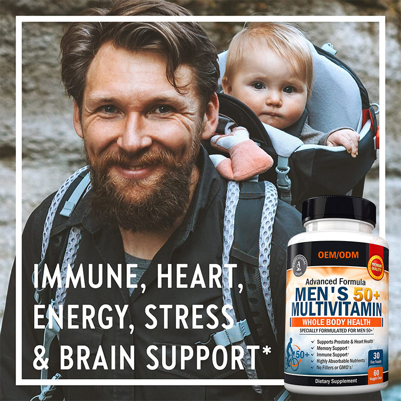 Le Multivitamin des hommes faits sur commande de saveur pour des capsules de Multivitamin de magnésium de calcium de zinc de représentation de foyer d'énergie