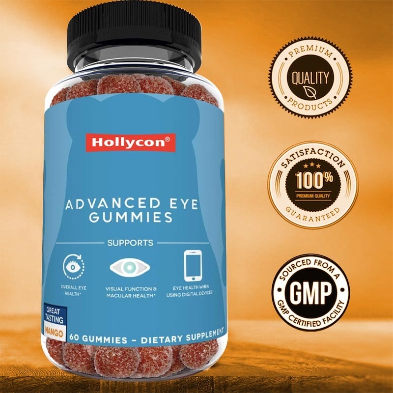 2500mcg vitamine B7 zéaxanthine naturelle lutéine saveurs personnalisées Production non polluante gommes pour les yeux