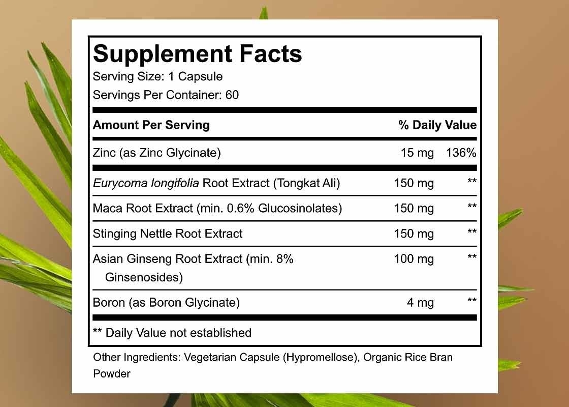 Extrait de racine de Tongkat Ali Capsule de santé masculine pour la performance et le soutien naturel masculin Suppléments à base de plantes