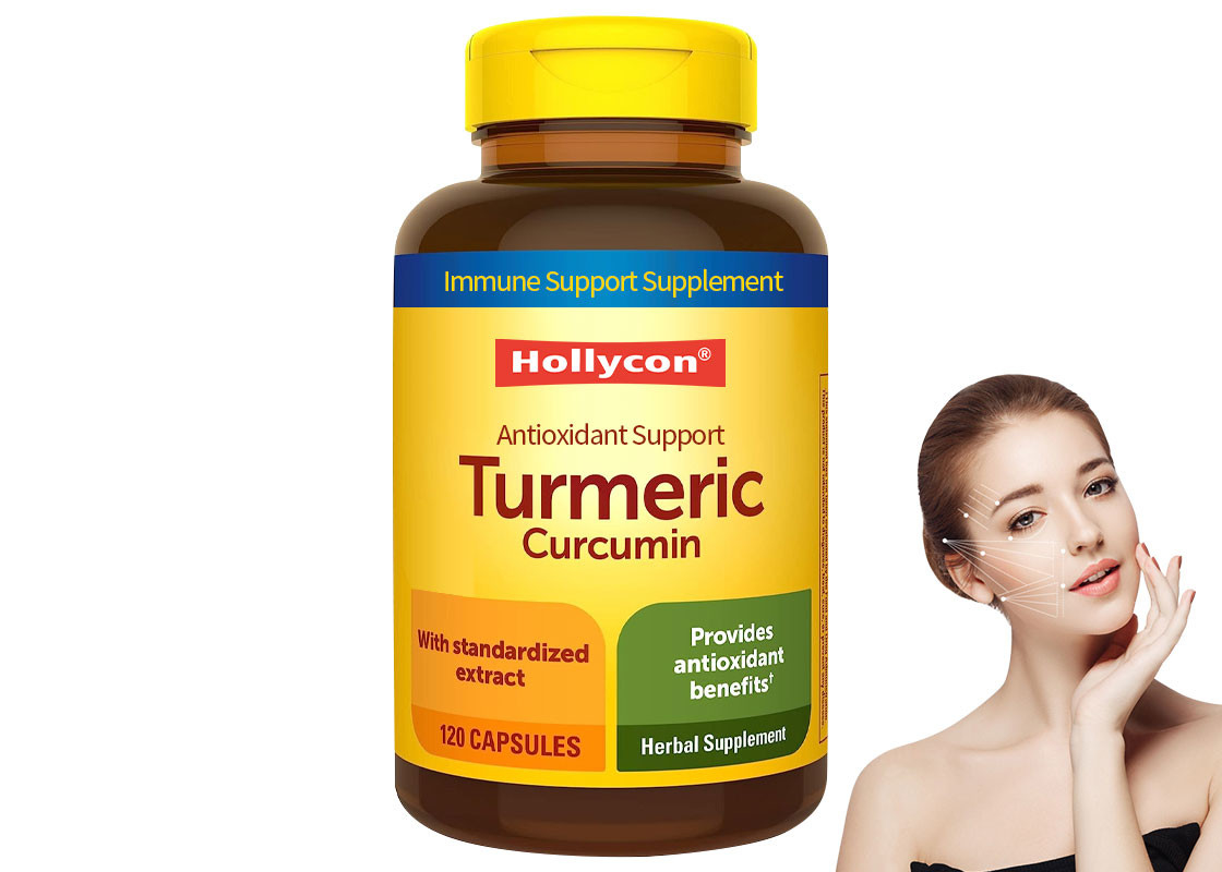ODM Curcuma Capsules de curcumine 120pcs Comfort articulaire et supplément de soutien de la fonction cérébrale