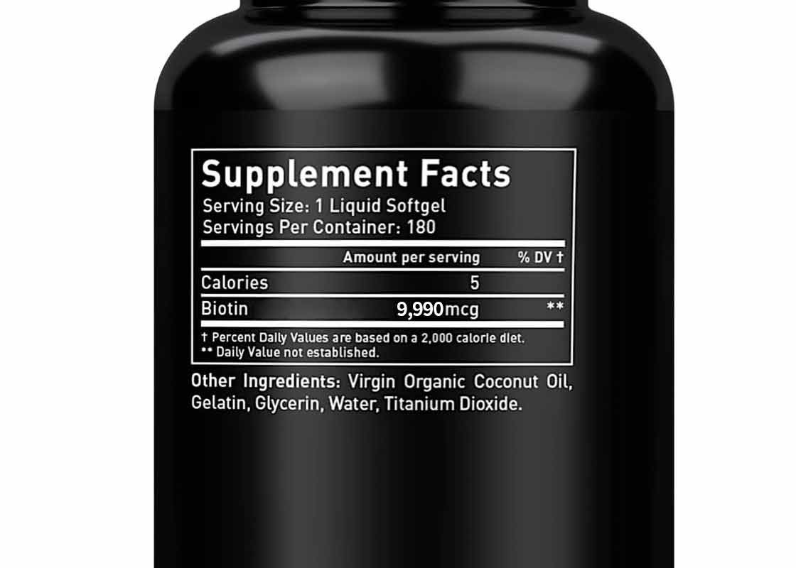 Vitamine de biotine pure gomme à l'huile de noix de coco gels doux croissance des cheveux plus rapide pour la peau et les ongles santé supplément de biotine