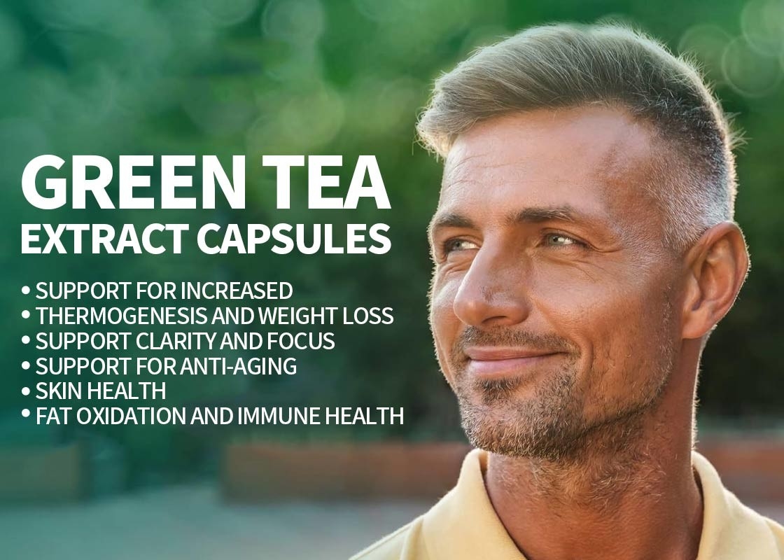 60 pcs de capsules d'extrait de thé vert pour augmenter la thermogenèse