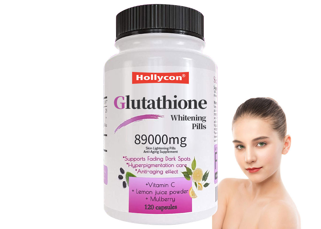 Les pilules blanchissantes au glutathion aident à nourrir la peau et éclairent le ton.