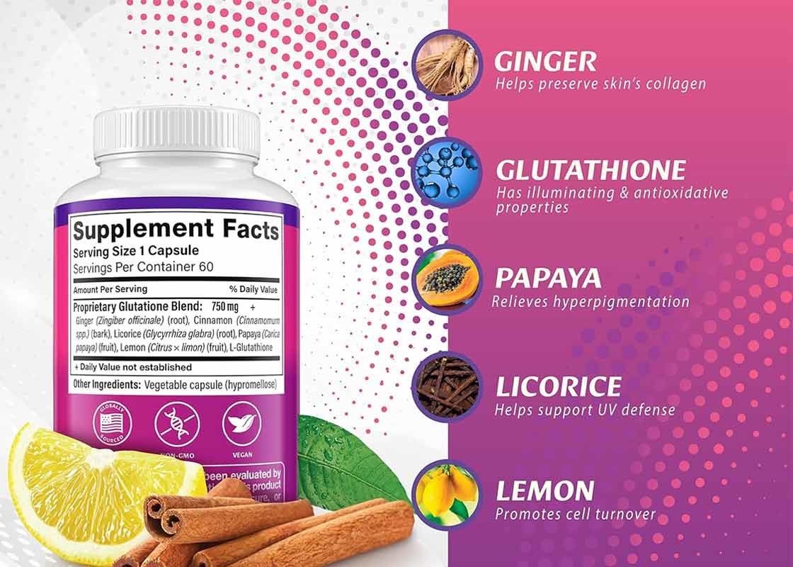 Les capsules de glutathion d'OEM aident à égaler le teint de la peau Pilules blanchissantes anti-âge