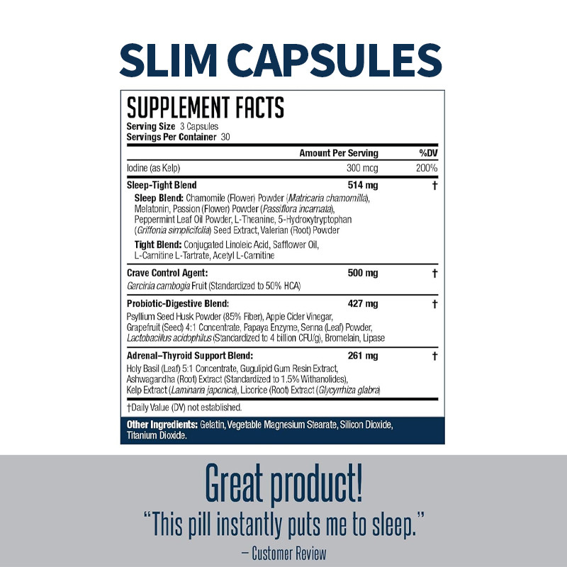 OEM Supplément de perte de graisse maximale de soutien grâce au contrôle de l'appétit, le sommeil reposant, santé digestive Slim Capsules
