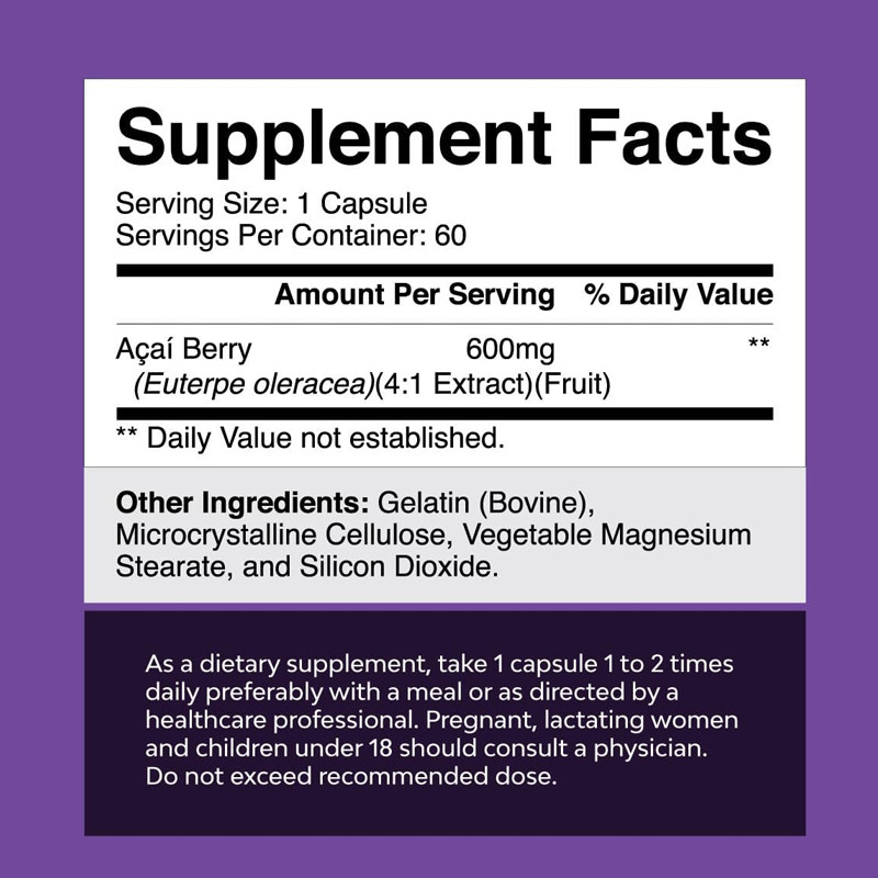 OEM Vitamines Minéraux Formule antioxydante Acai Berry Antioxydant de soutien Supplément de perte de poids pour les femmes et les hommes