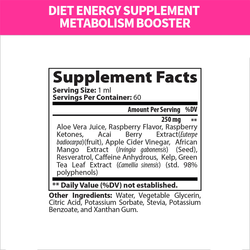 Perte de poids parfaite Keto Raspberry Cétone gouttes Appétit suppresseur de graisse brûleur pour hommes et femmes complément alimentaire énergétique