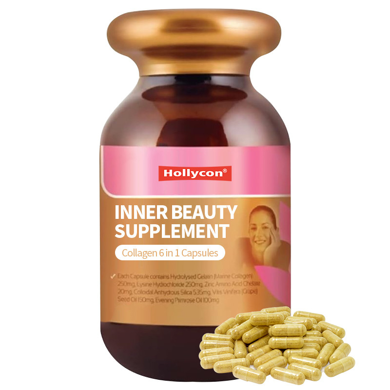 Produit de marque privée OEM Supplément de beauté intérieure Collagène 6 en 1 capsules Supplément sain pour la peau
