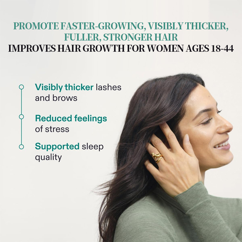 Personnaliser les suppléments de croissance des cheveux pour femmes âgés de 18 à 44 ans pour des cheveux visiblement plus épais et plus forts Capsules capillaires pour femmes