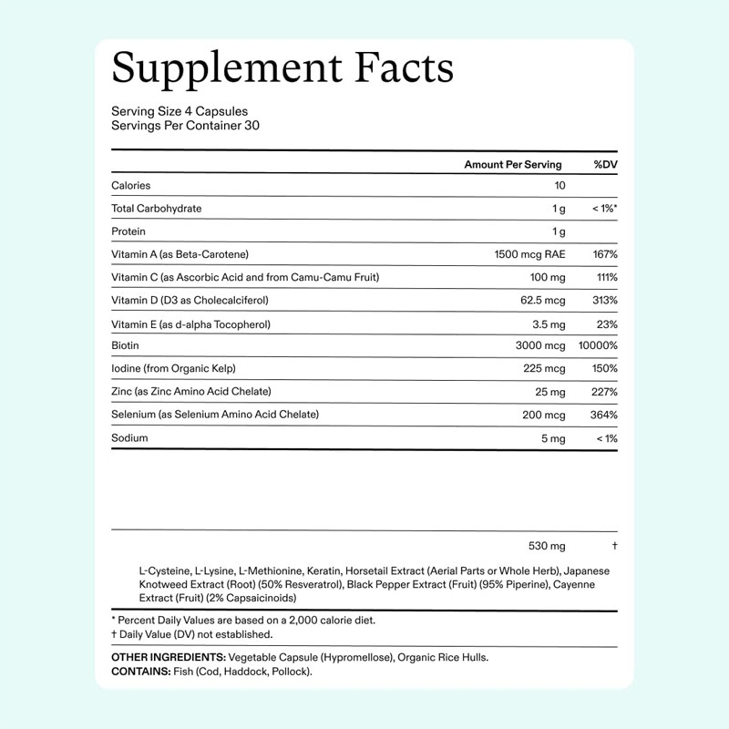 Personnaliser les suppléments de croissance des cheveux pour femmes âgés de 18 à 44 ans pour des cheveux visiblement plus épais et plus forts Capsules capillaires pour femmes