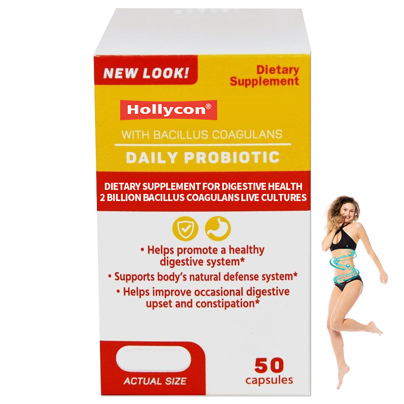 OEM Capsules probiotiques quotidiennes Supplément alimentaire pour la santé digestive 2 milliards de bacilles coagulants Cultures vivantes