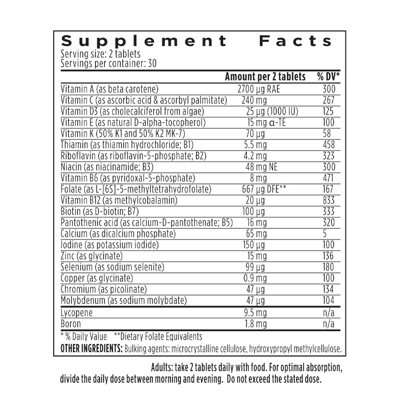 Multivitamines pour hommes améliorées sur mesure Vitamines B méthylées MTHFR Supplément quotidien pour végétaliens Vitamines et minéraux