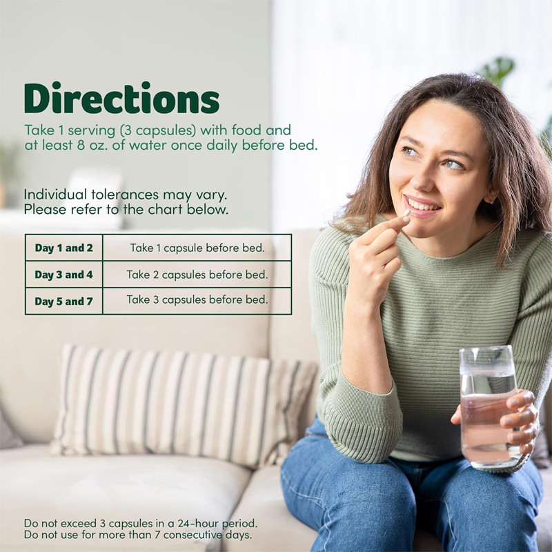 Capsules de désintoxication de 7 jours avec feuille de séna Vitamine C Enzymes digestives Probiotiques Capsules de baies d' acaï