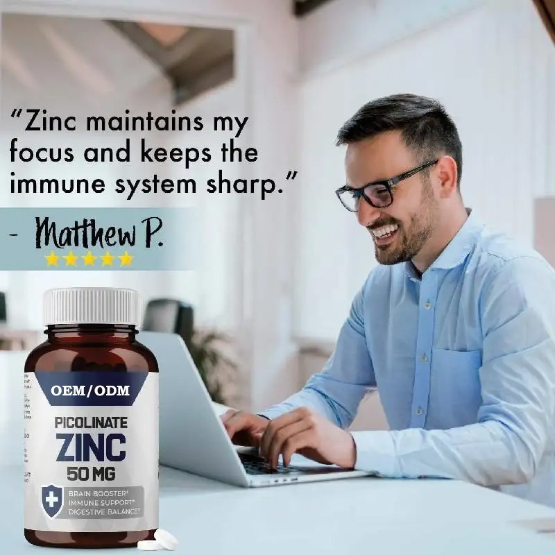 OEM Picolinate de zinc 30 mg Supplément bien absorbé pour la fonction immunitaire en capsules