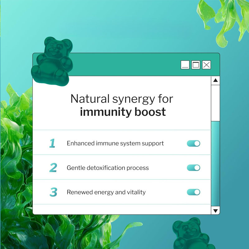 OEM Support Santé intestinale énergie immunitaire Détox thyroïde pour les femmes Hommes Mousse de mer gomme