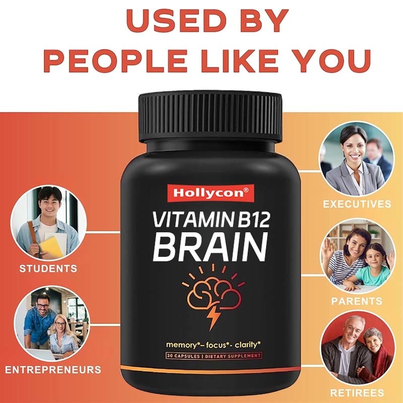 Support OEM Vitamine vitale Suppléments cérébraux pour la mémoire Vitamine B12 Capsules cérébrales