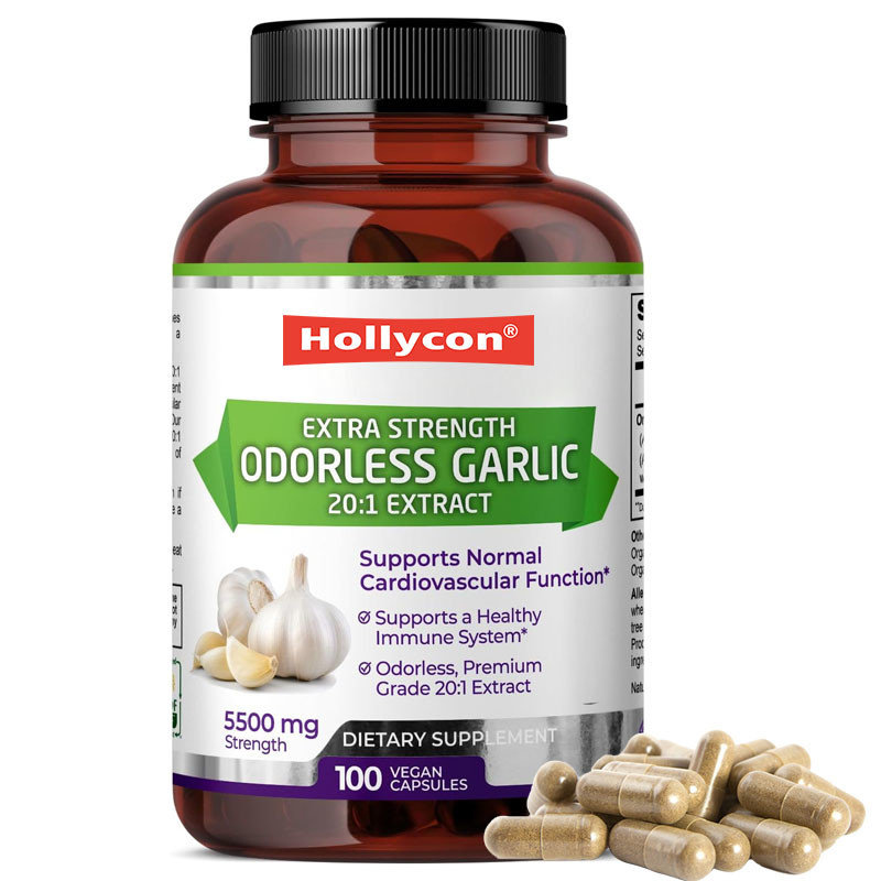 Support OEM Extrait d'ail organique inodore Antioxydant pour les capsules végétaliennes d'ail pour adultes