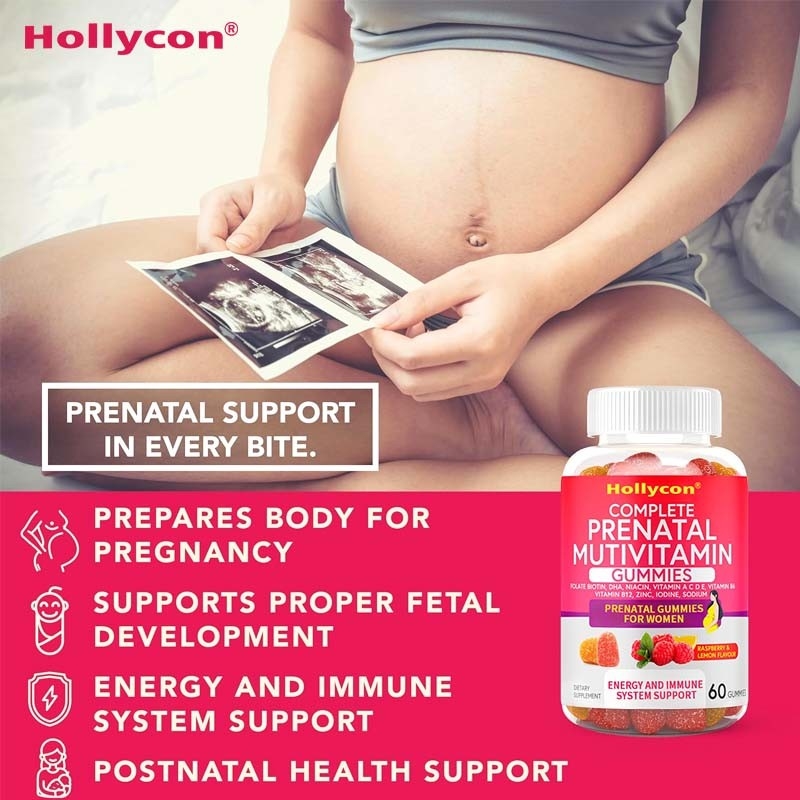 OEM DHA Folat Vitamine B C D Pour le soutien fœtal et neural Gommettes prénatales
