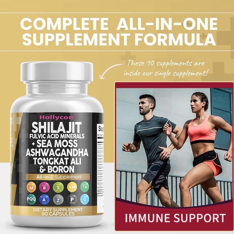 OEM Ashwagandha Tongkat Ali Boron Magnésium Pour Hommes Capsules d'acide fulvique Shilajit