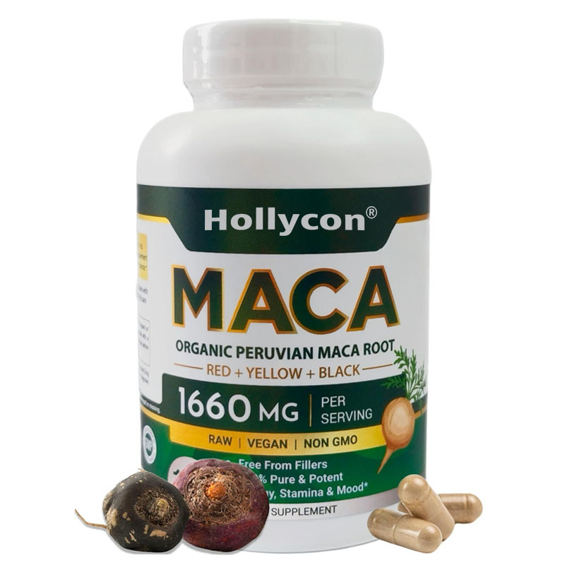 OEM Equilibre hormonal Capsules de racine de maca organiques pour femmes et hommes Capsules de racine de maca
